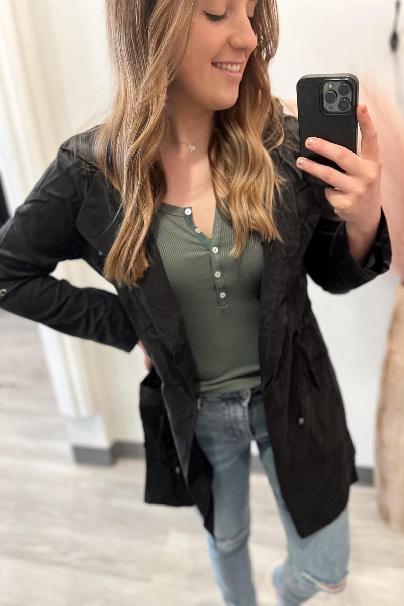 Black Peach Skin Jacket