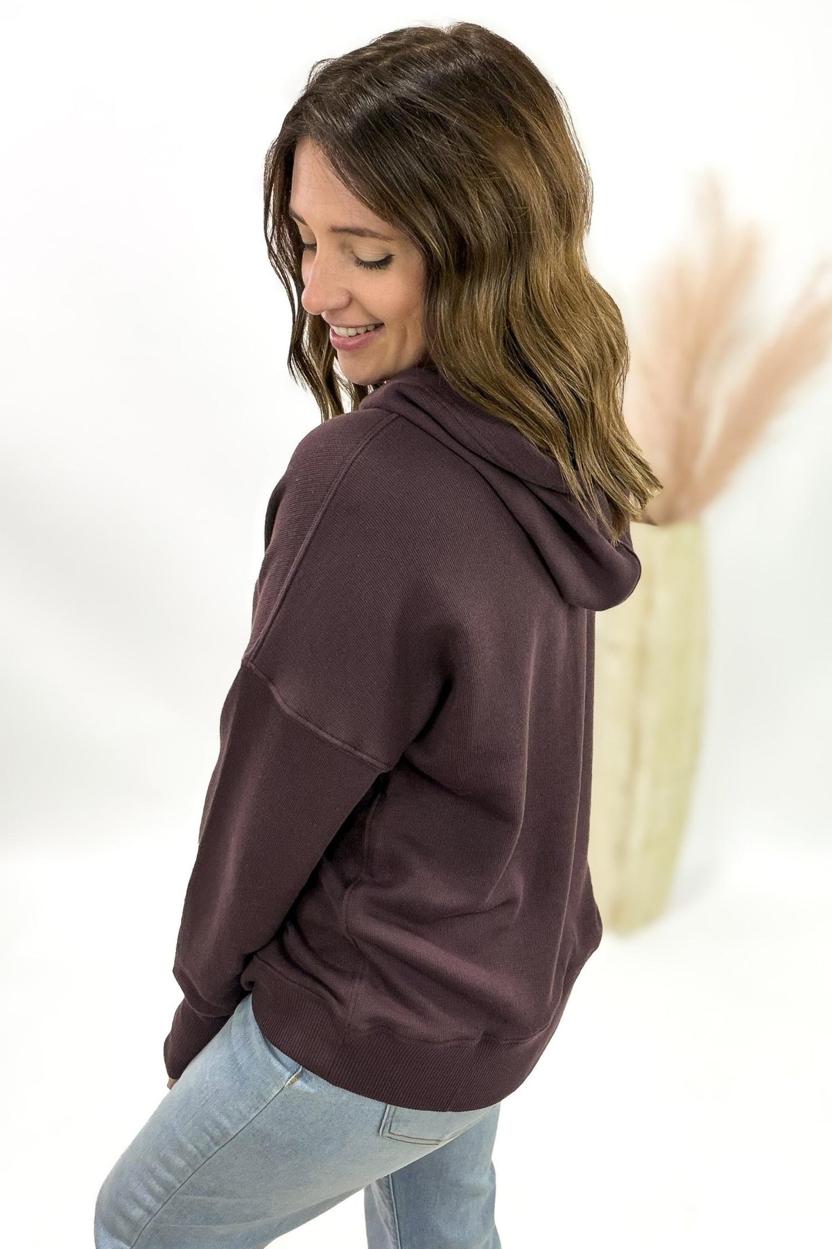 Dark Plum Snap Button Pullover