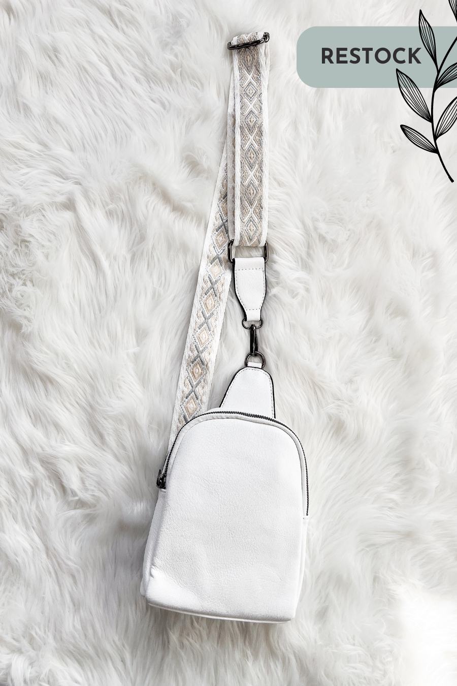 Jen Co Ellen Guitar Strap Sling Bag Ivory