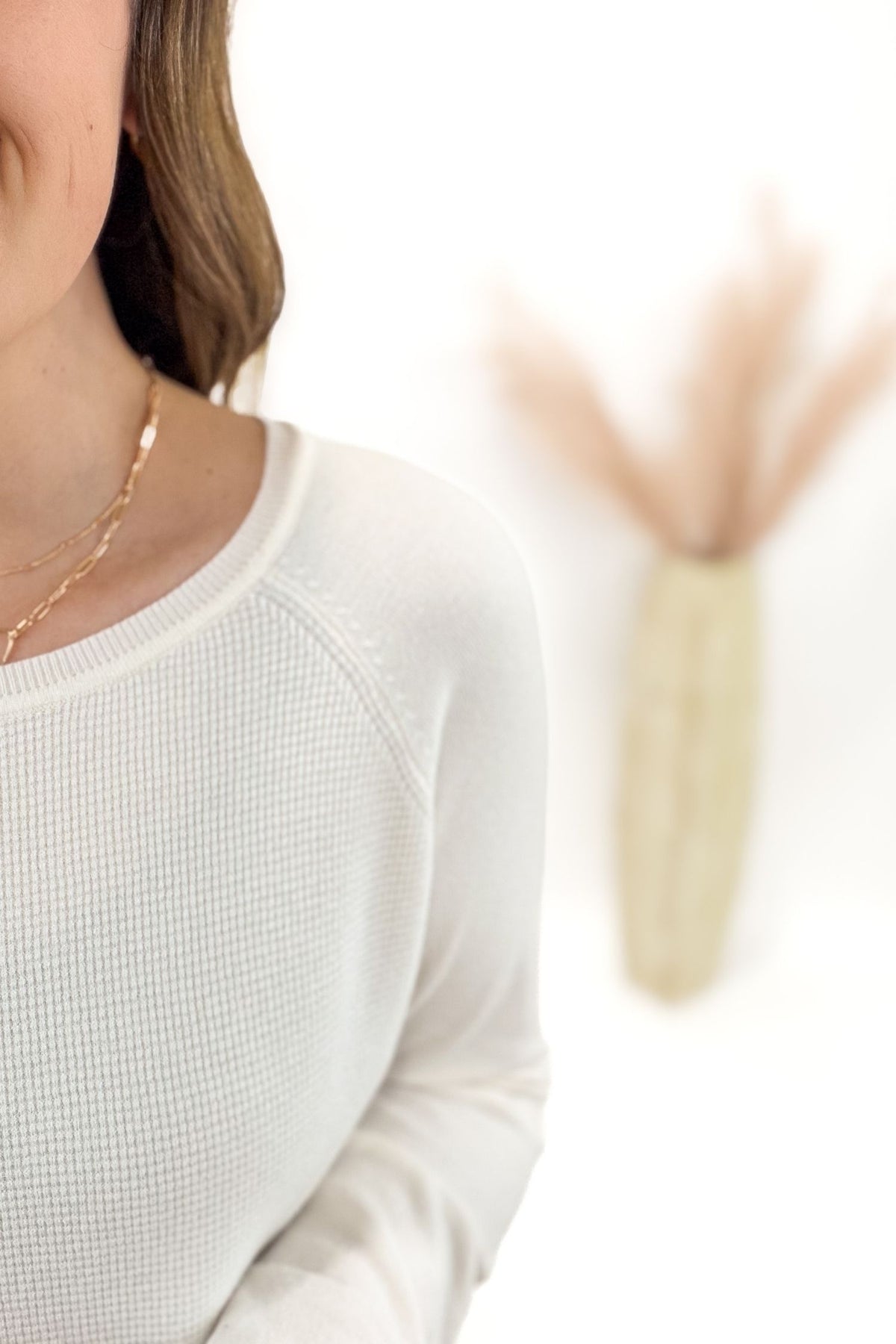 Ivory Waffle Sweater
