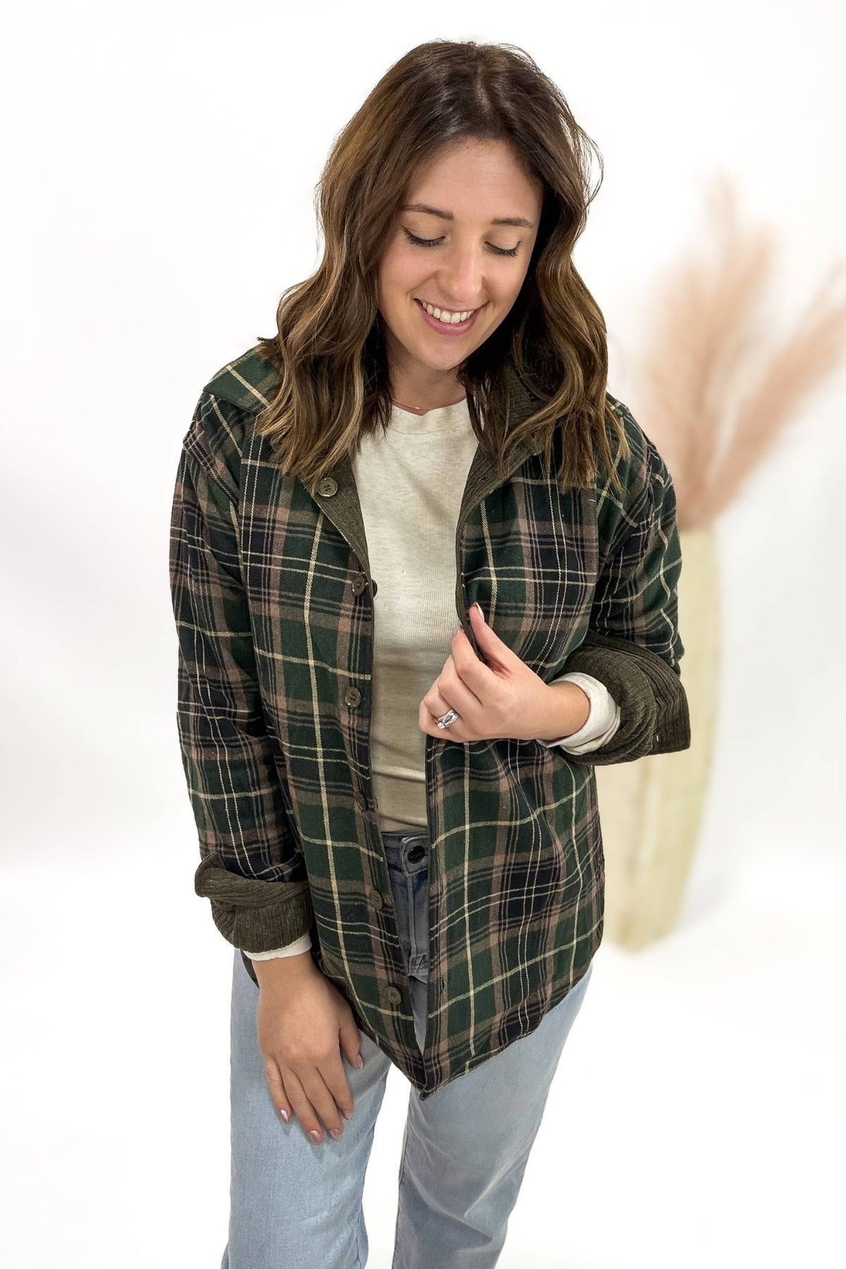 Olive Reversible Plaid Jacket
