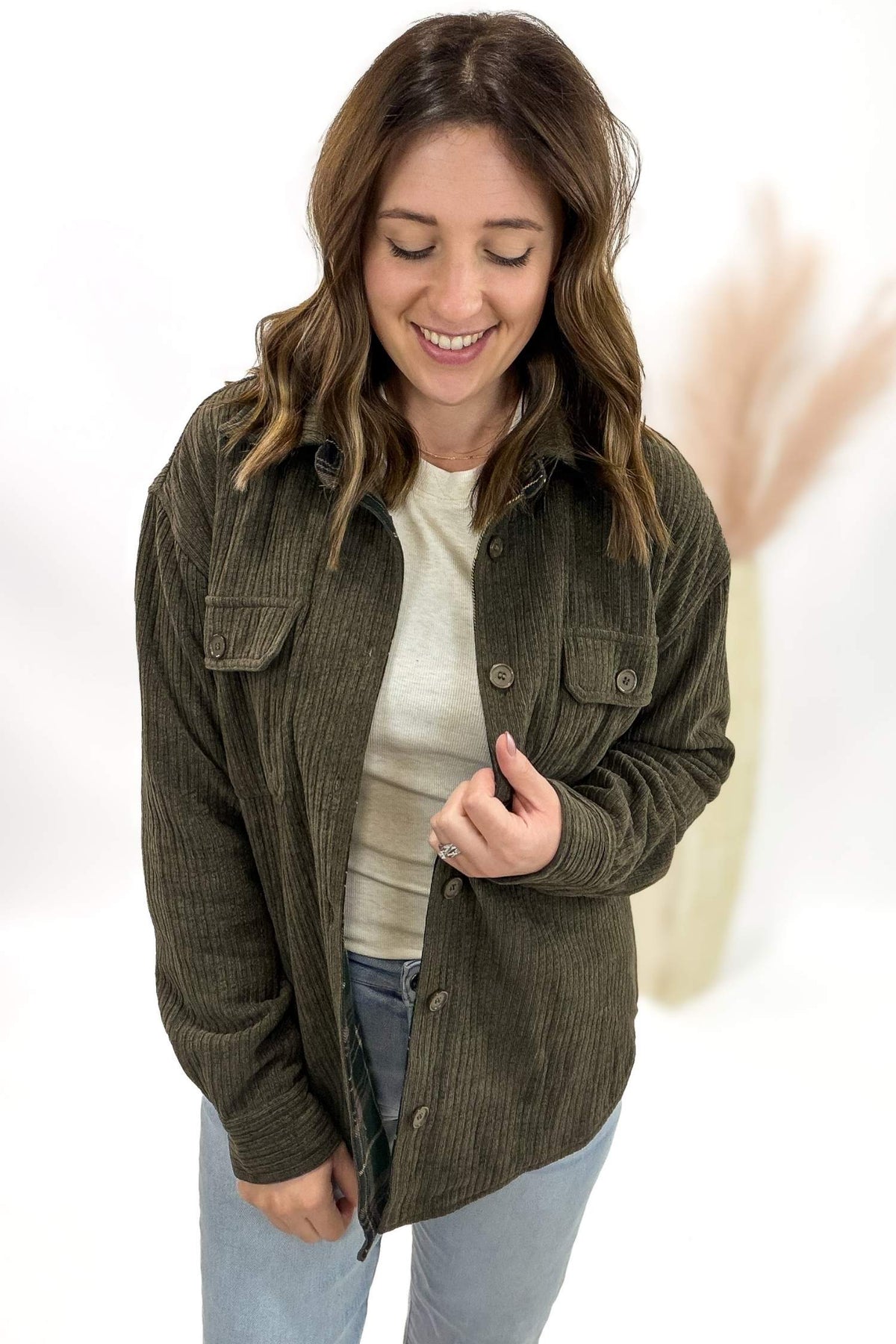 Olive Reversible Plaid Jacket