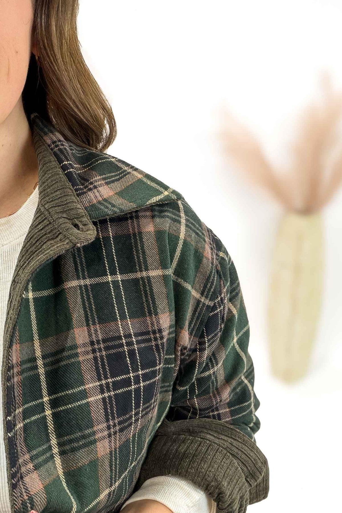Olive Reversible Plaid Jacket