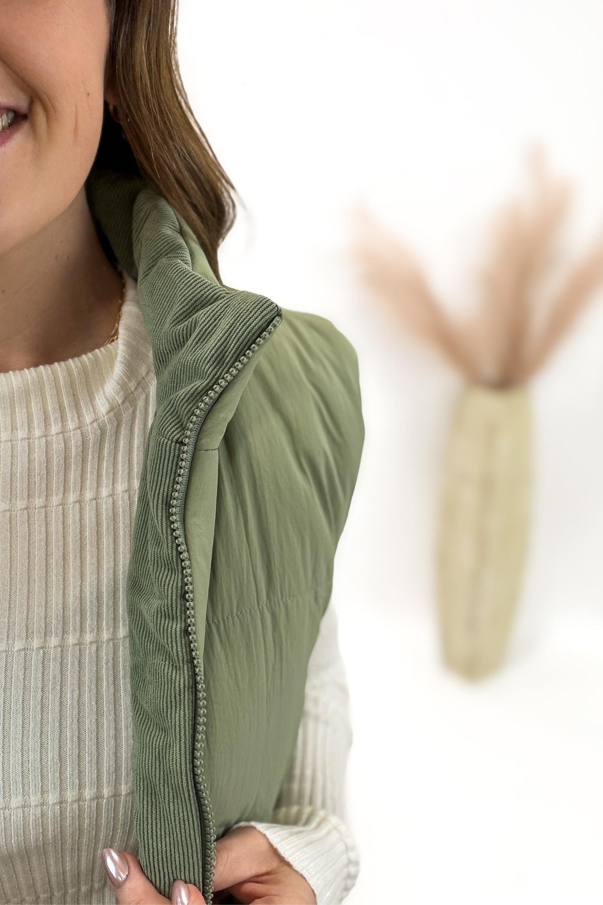 Sage Reversible Puffer Vest