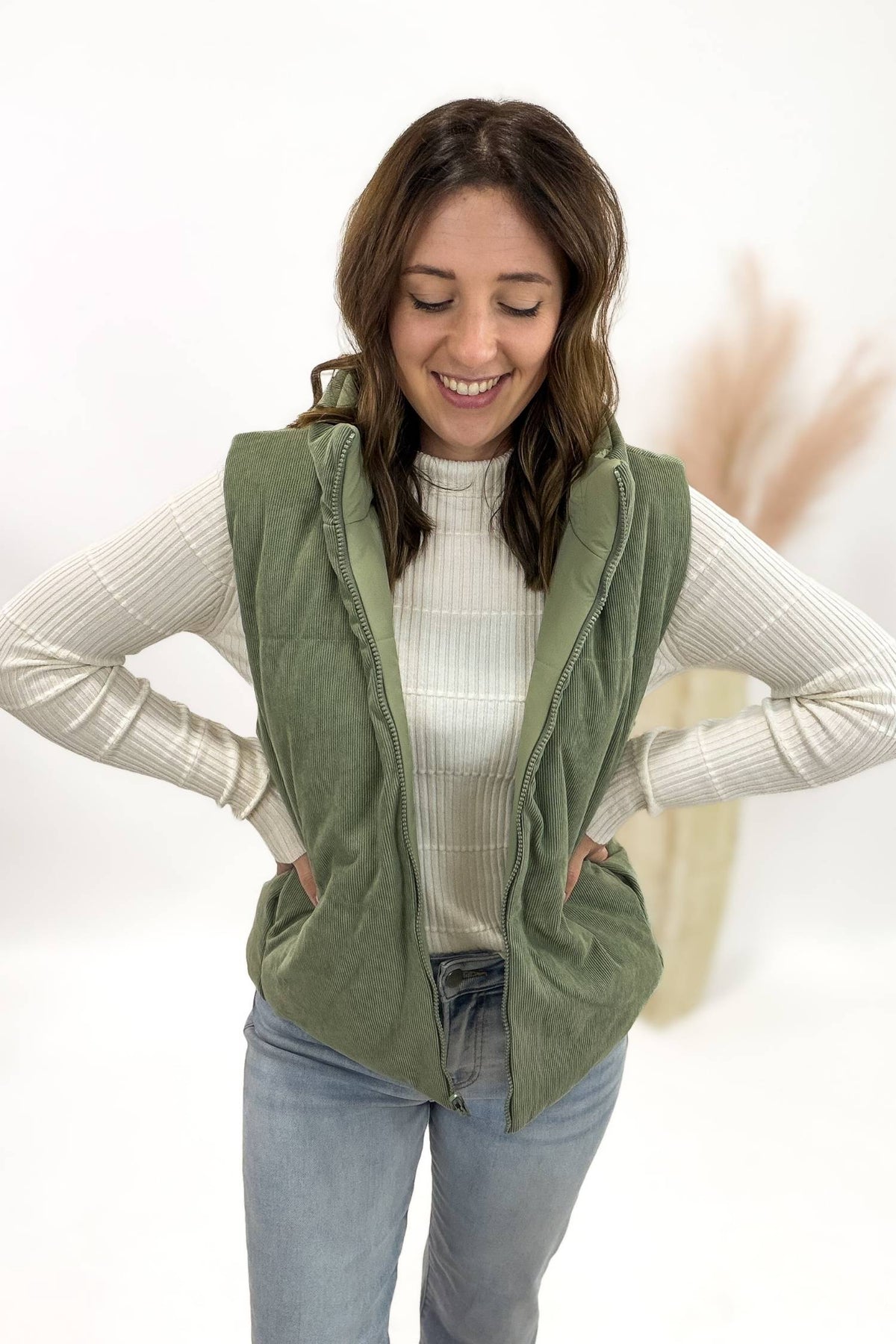 Sage Reversible Puffer Vest