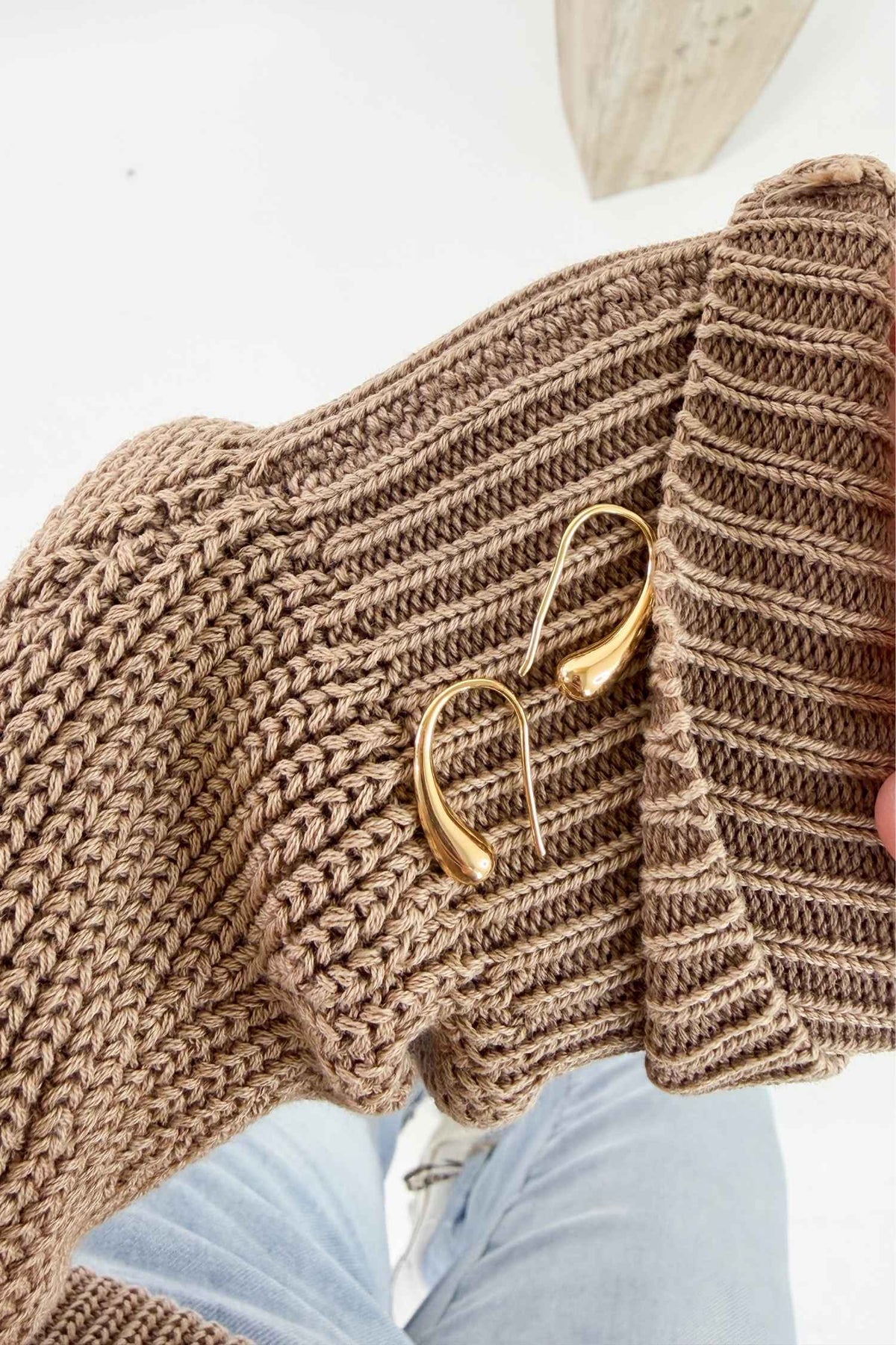 Teardrop Threader Gold Earrings