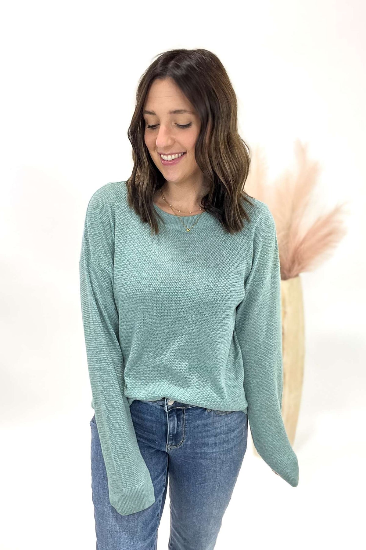 Textured Light Blue Sweater