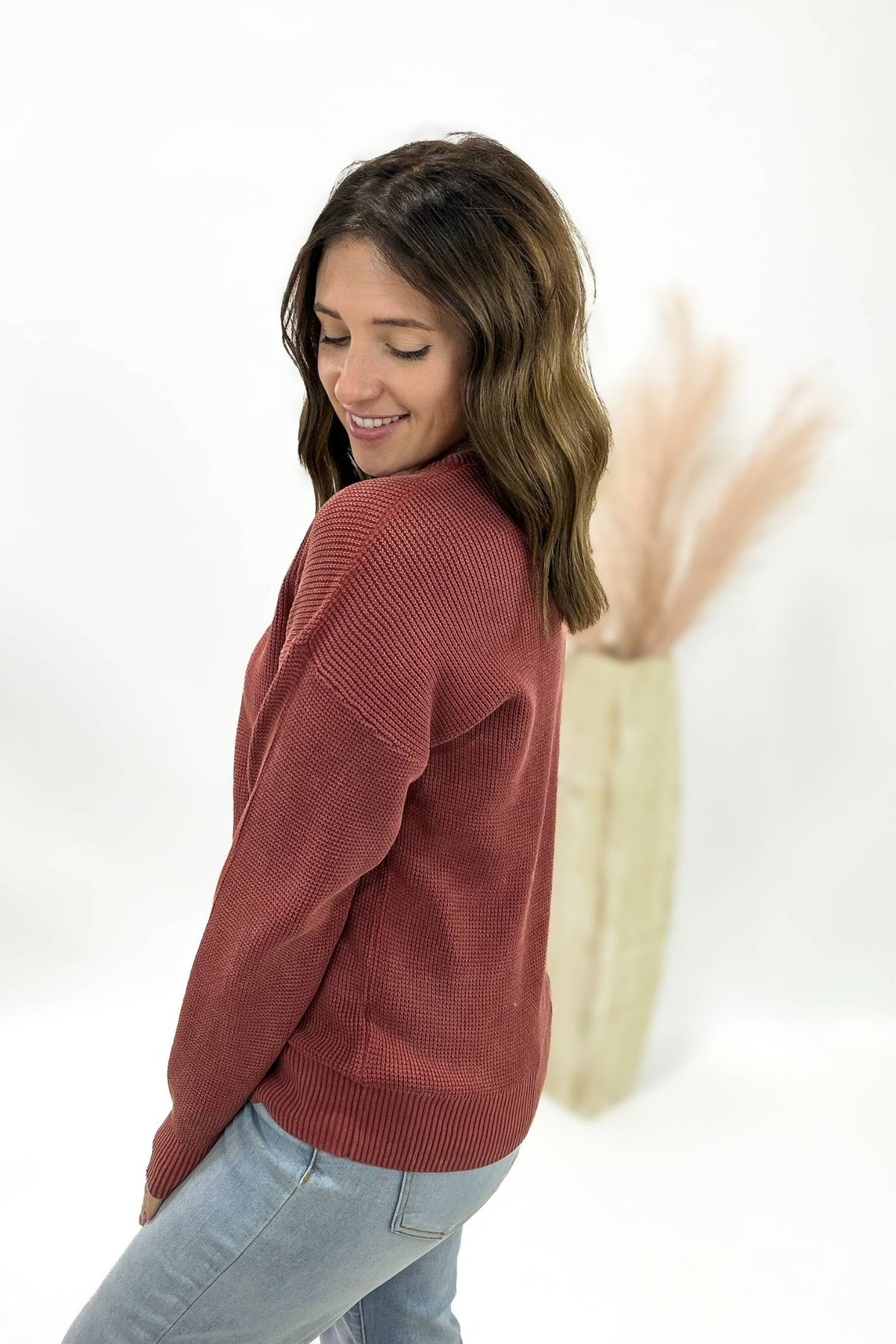 Washed Yarn Rust Sweater