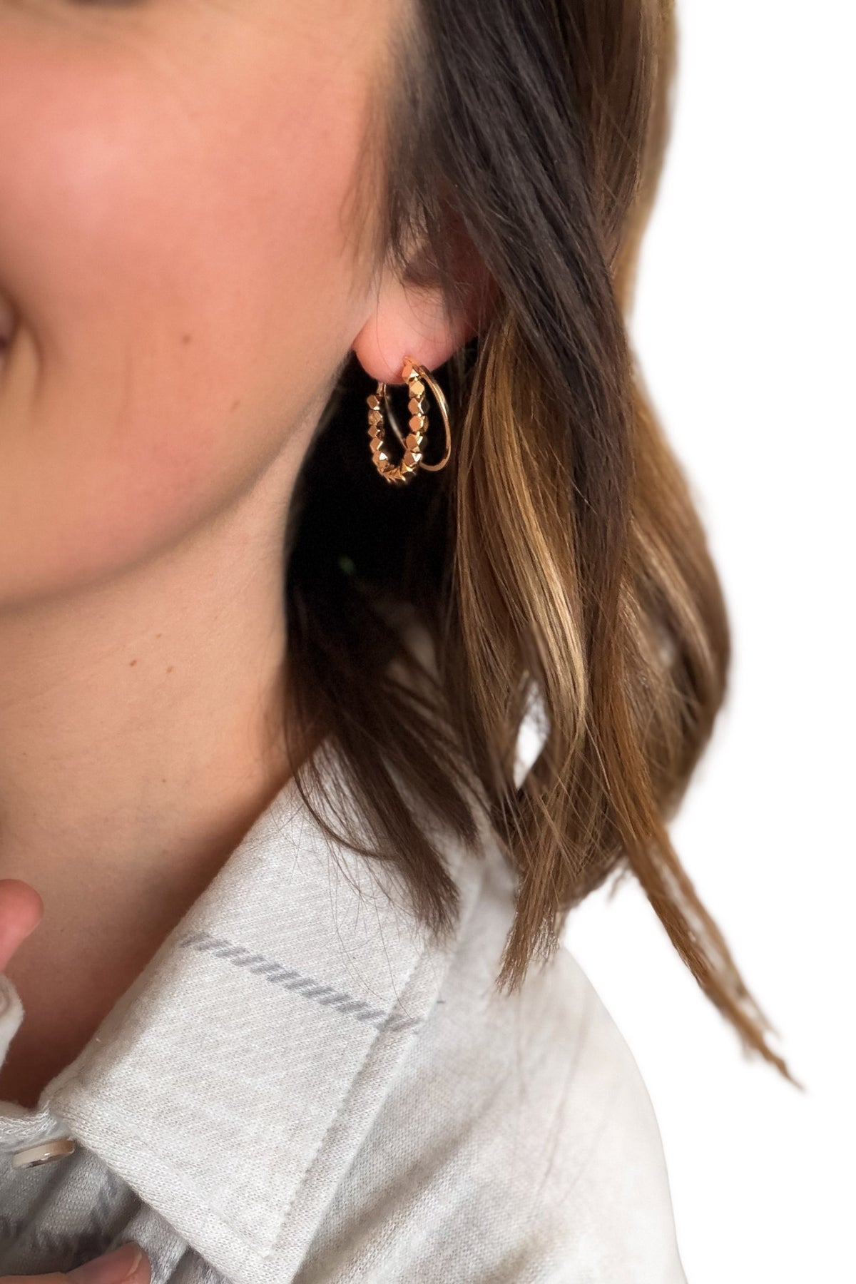 18K Gold Plated Hoop Studs
