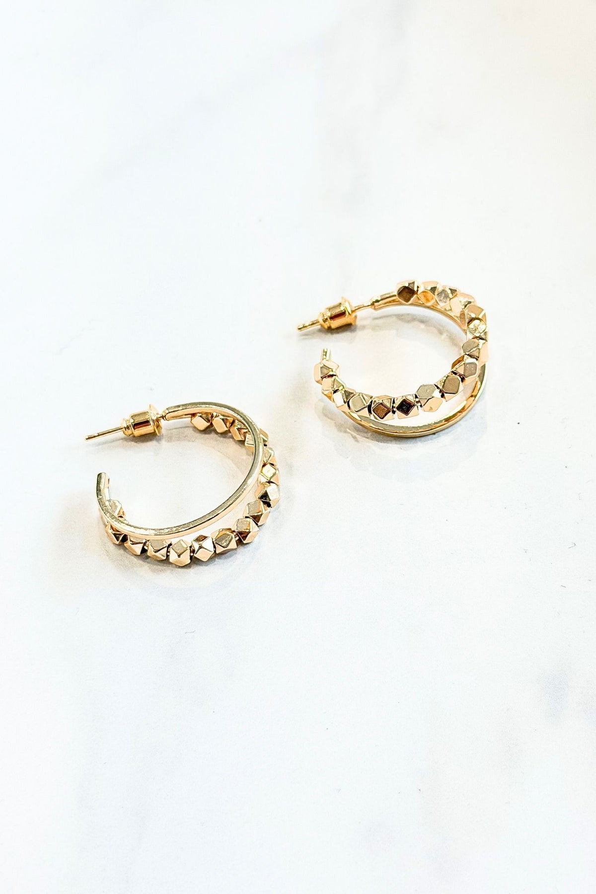 18K Gold Plated Hoop Studs