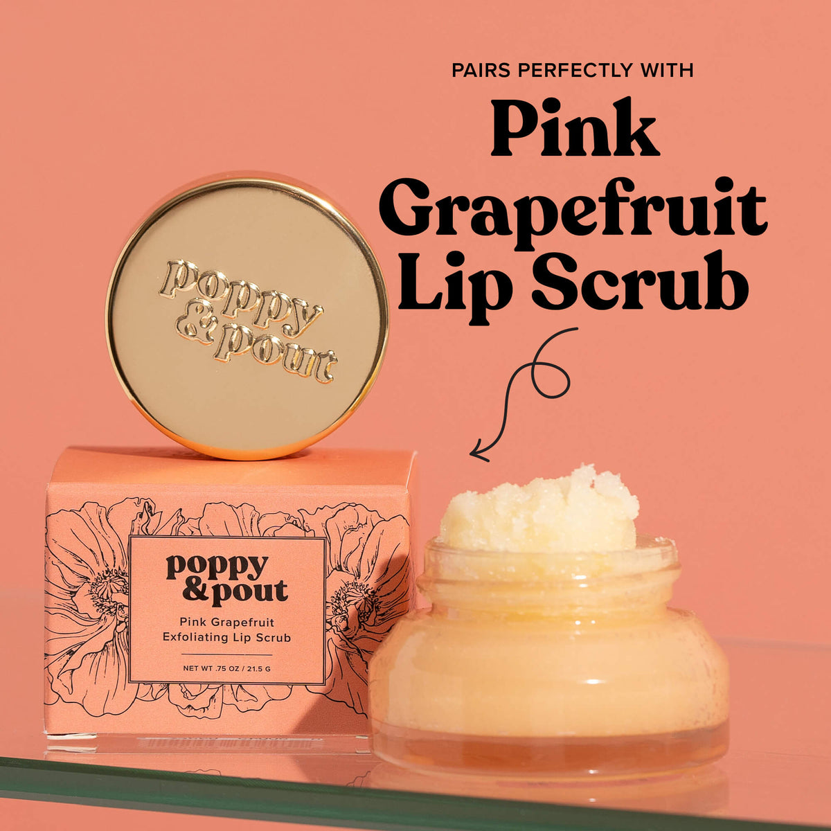 Poppy & Pout Lip Balm- Pink Grapefruit