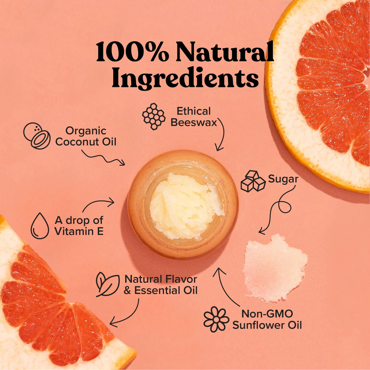 Poppy & Pout Lip Scrub- Pink Grapefruit