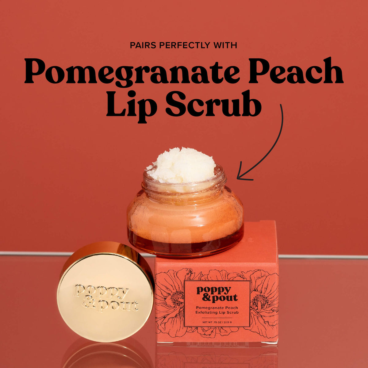 Poppy & Pout Lip Balm- Pomegranate Peach