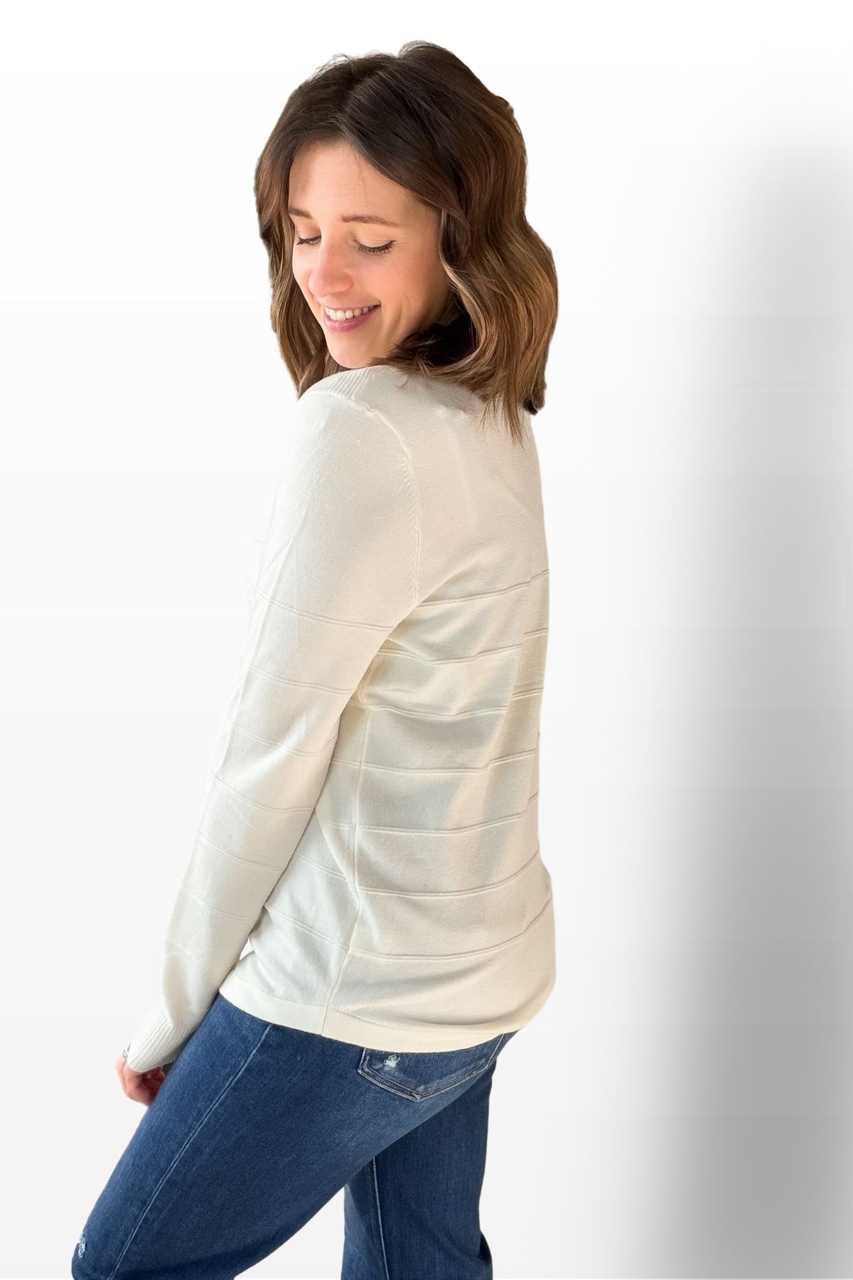 Ivory Pintuck Super Soft Pullover