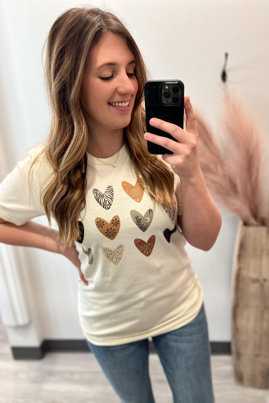 Abstract Heart Graphic Tee