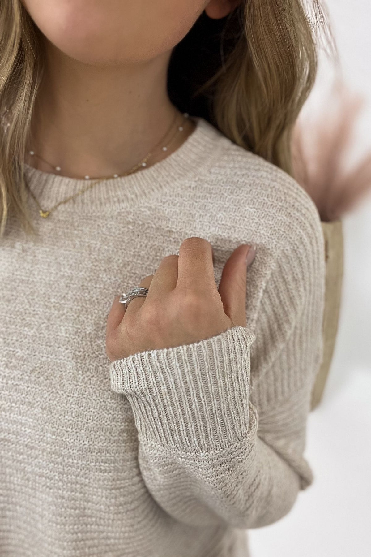 Almond Ribbed Sweater