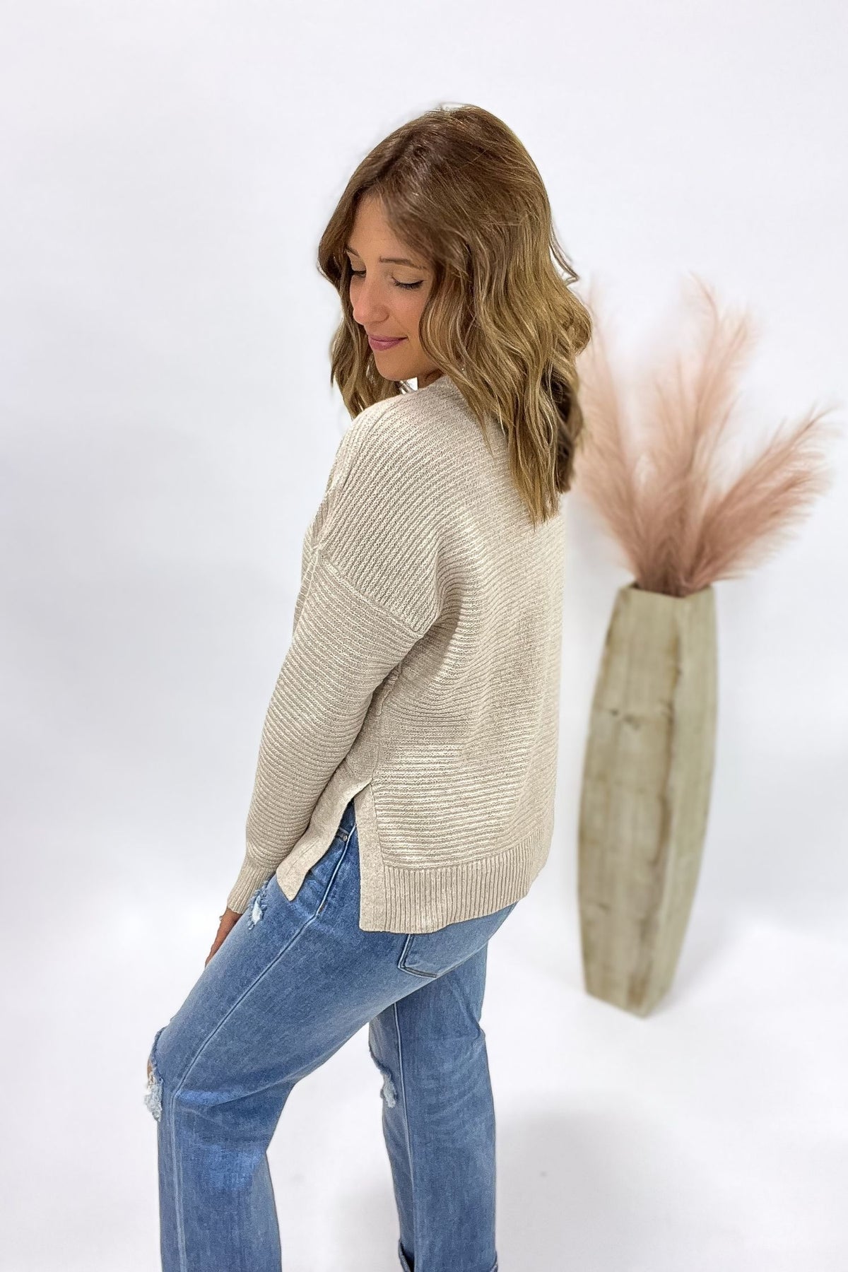 Almond Ribbed Sweater