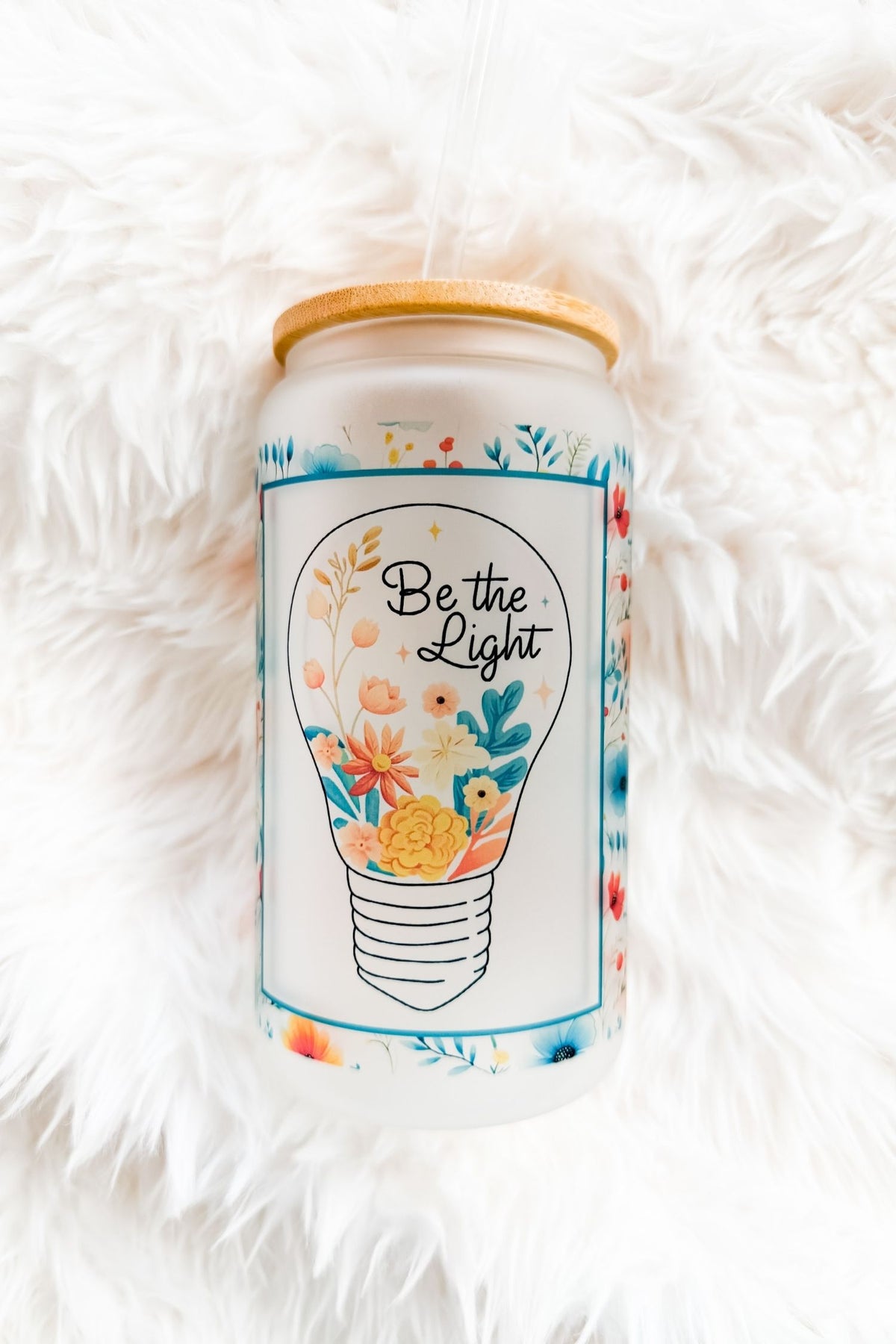 Be the Light 16oz Frosted Glass Tumbler