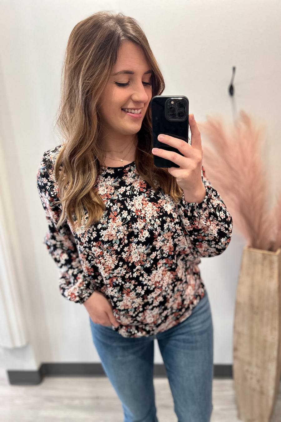 BlackFloralBlouse