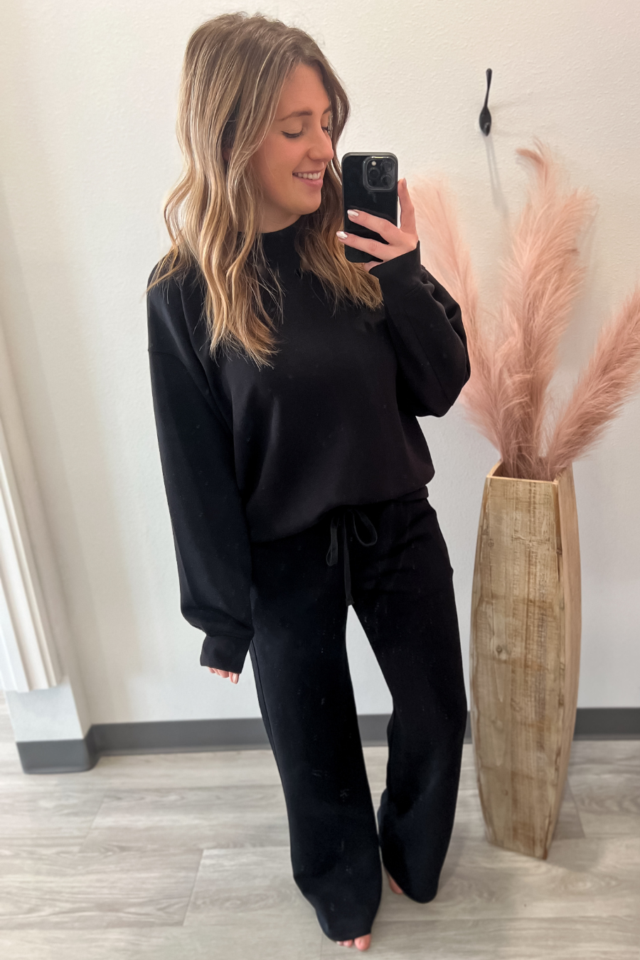 Black Mock Neck Sweatshirt