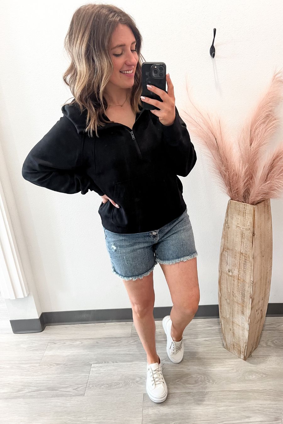 Black Quarter Zip Hoodie
