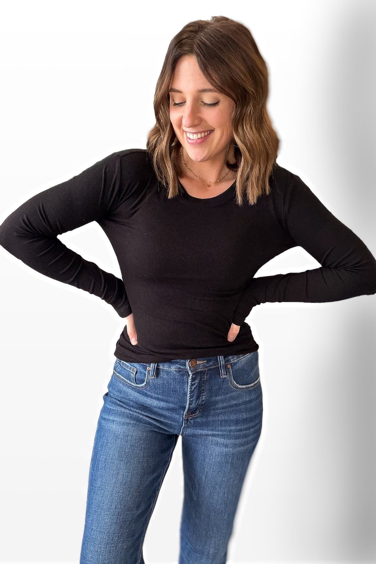 Black Ribbed Pullover