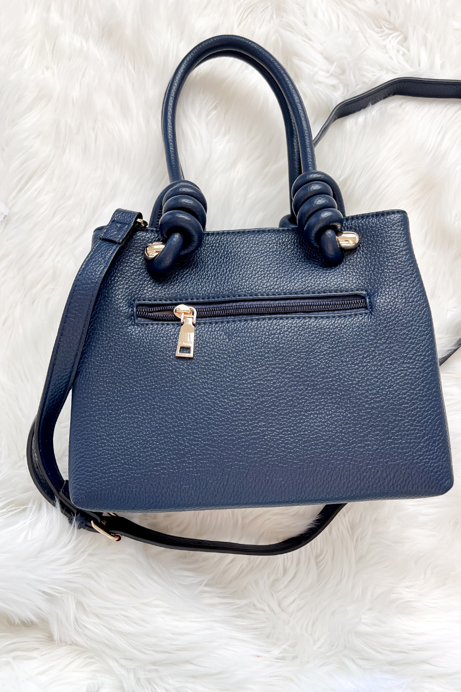 Blair Knotted Satchel- Navy