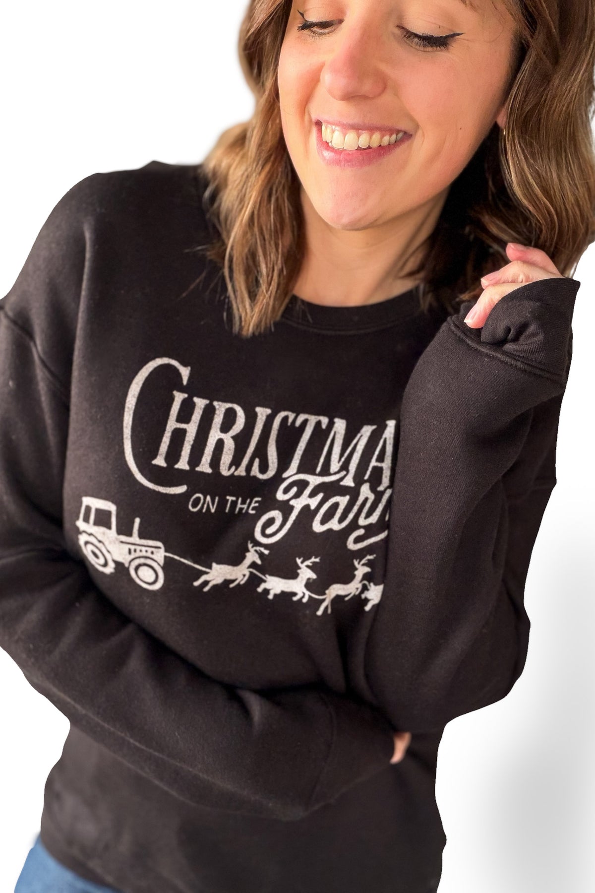 Black Christmas On The Farm Graphic Sweatshirt