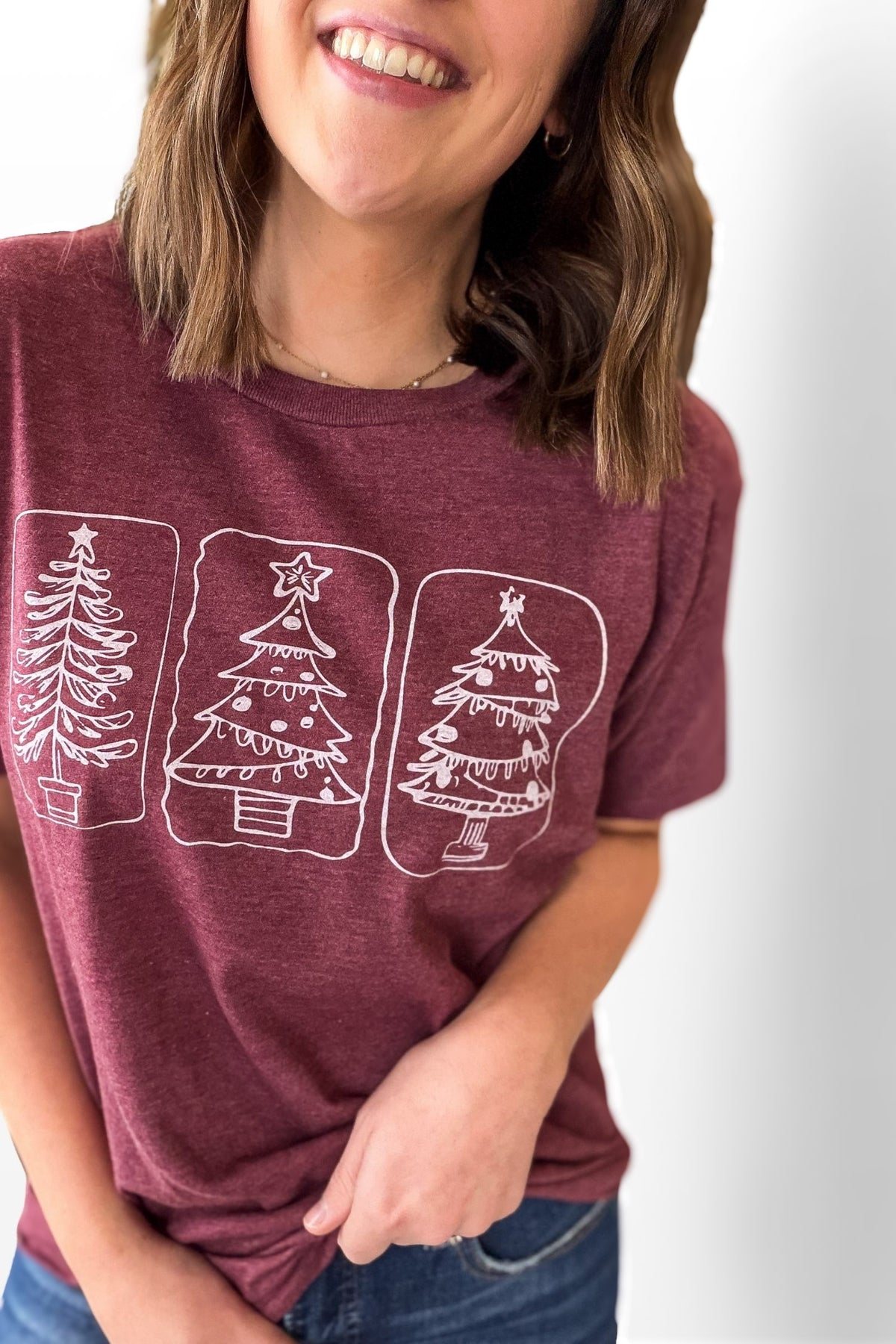 Christmas Trio Maroon Graphic Tee
