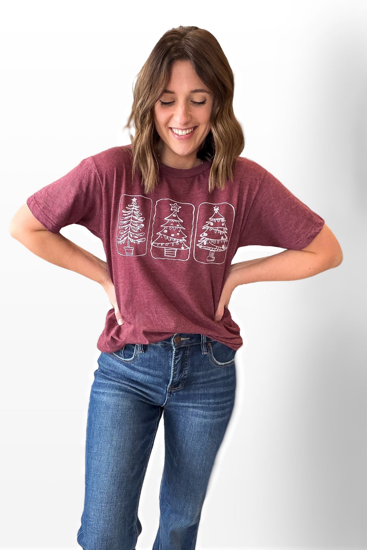 Christmas Trio Maroon Graphic Tee