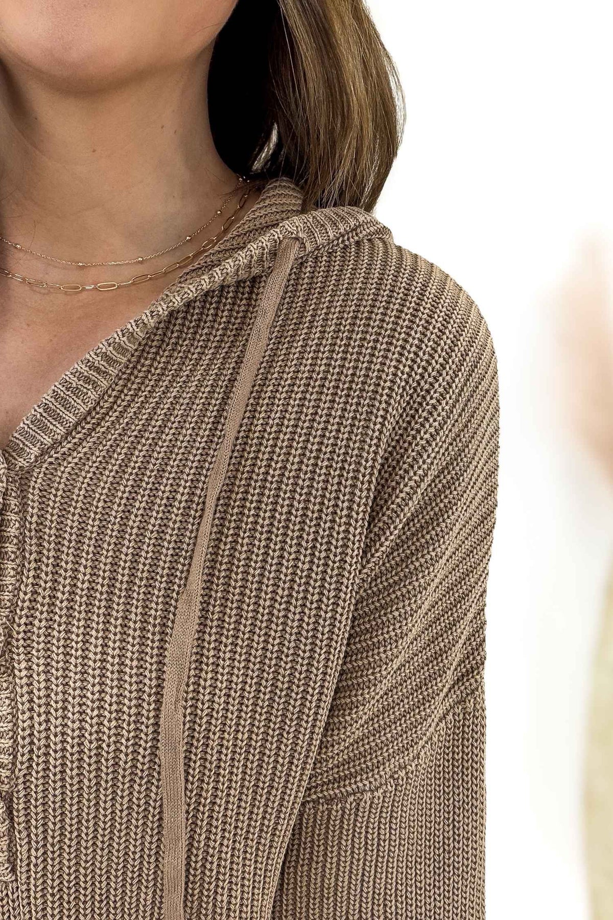 Chunky Knit Henley Sweater