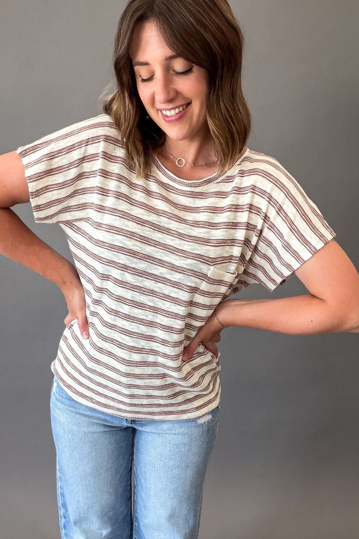 Copper Pinstripe Short Sleeve