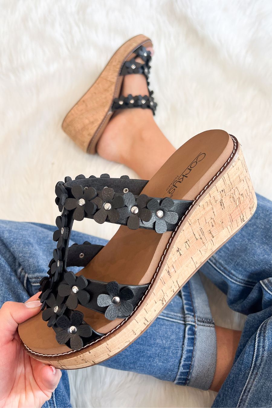 Corkys Mic Drop Black Wedge