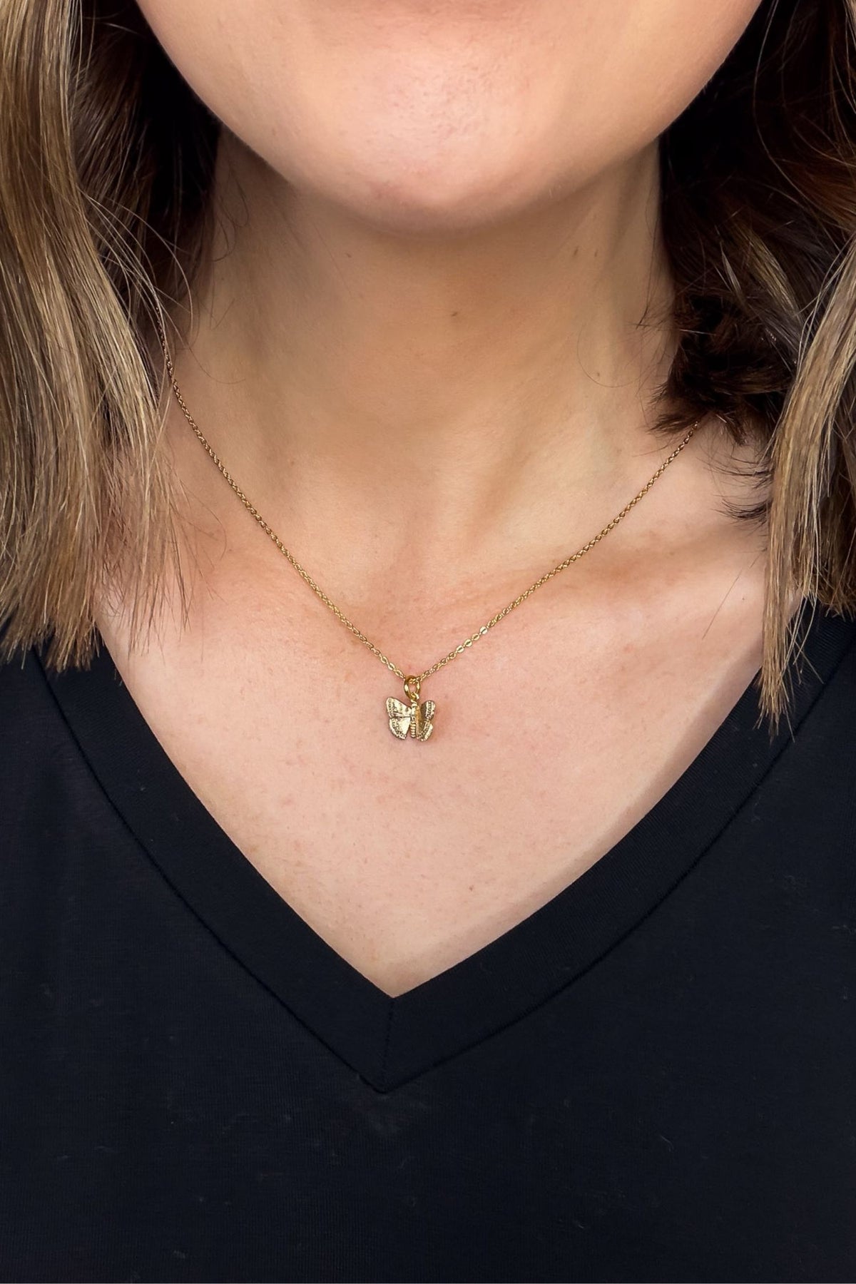 Dainty Gold Butterfly Necklace