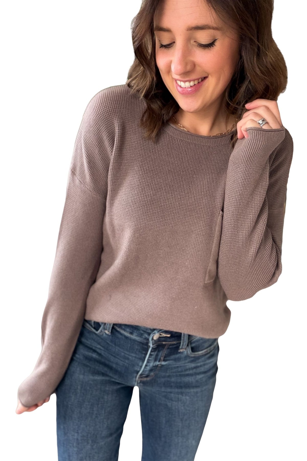 Dark Mocha Waffle Sweater