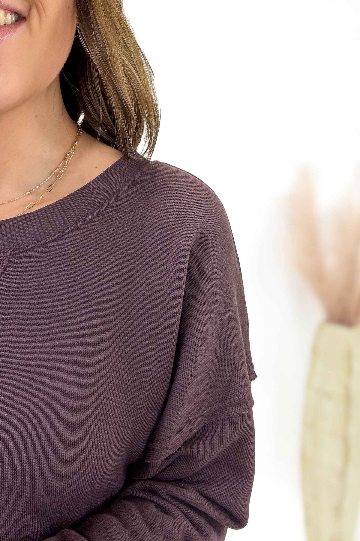 Dark Plum Oversized Sweatshirt