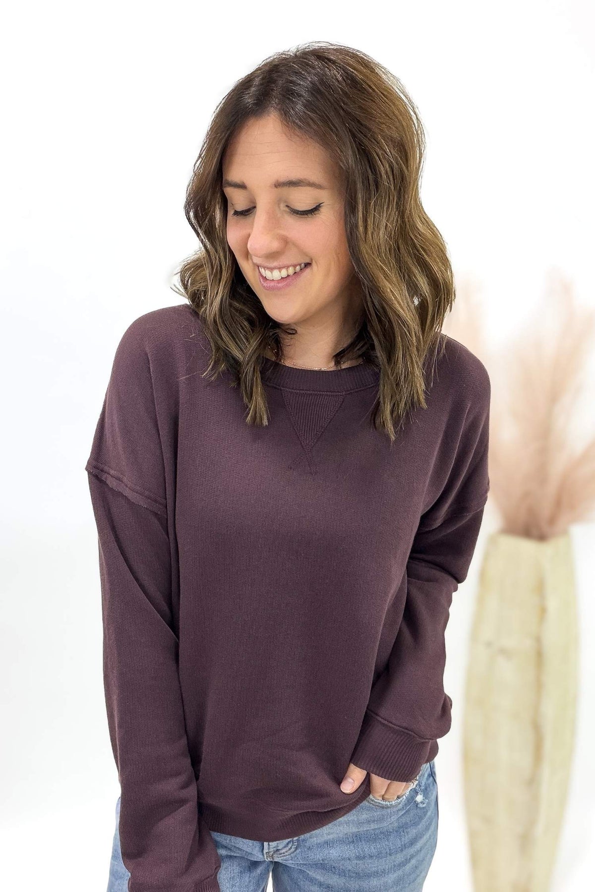 Dark Plum Oversized Sweatshirt