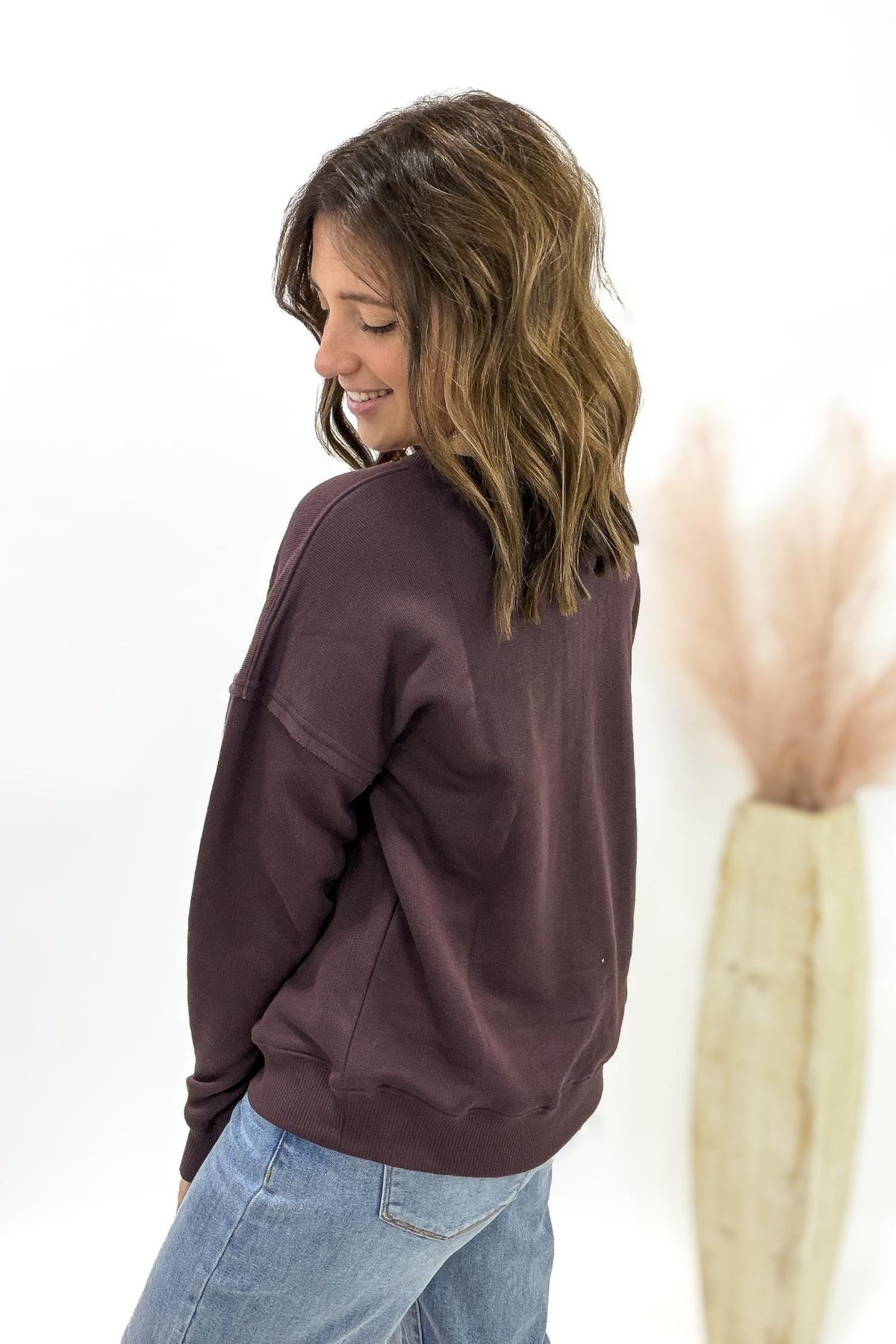 Dark Plum Oversized Sweatshirt
