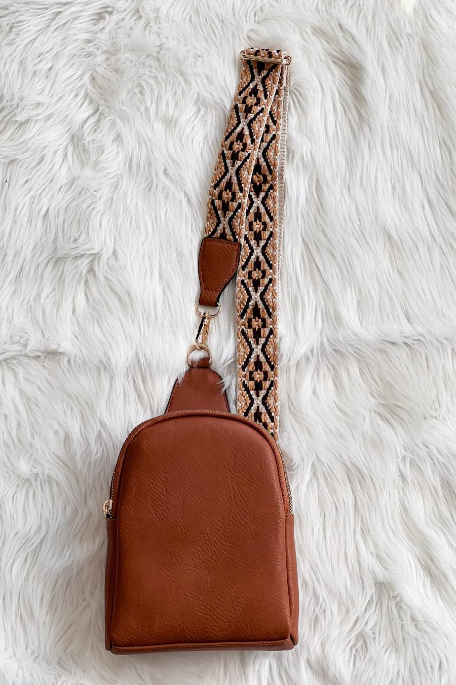 Ellen Guitar Strap Sling Bag- Brown