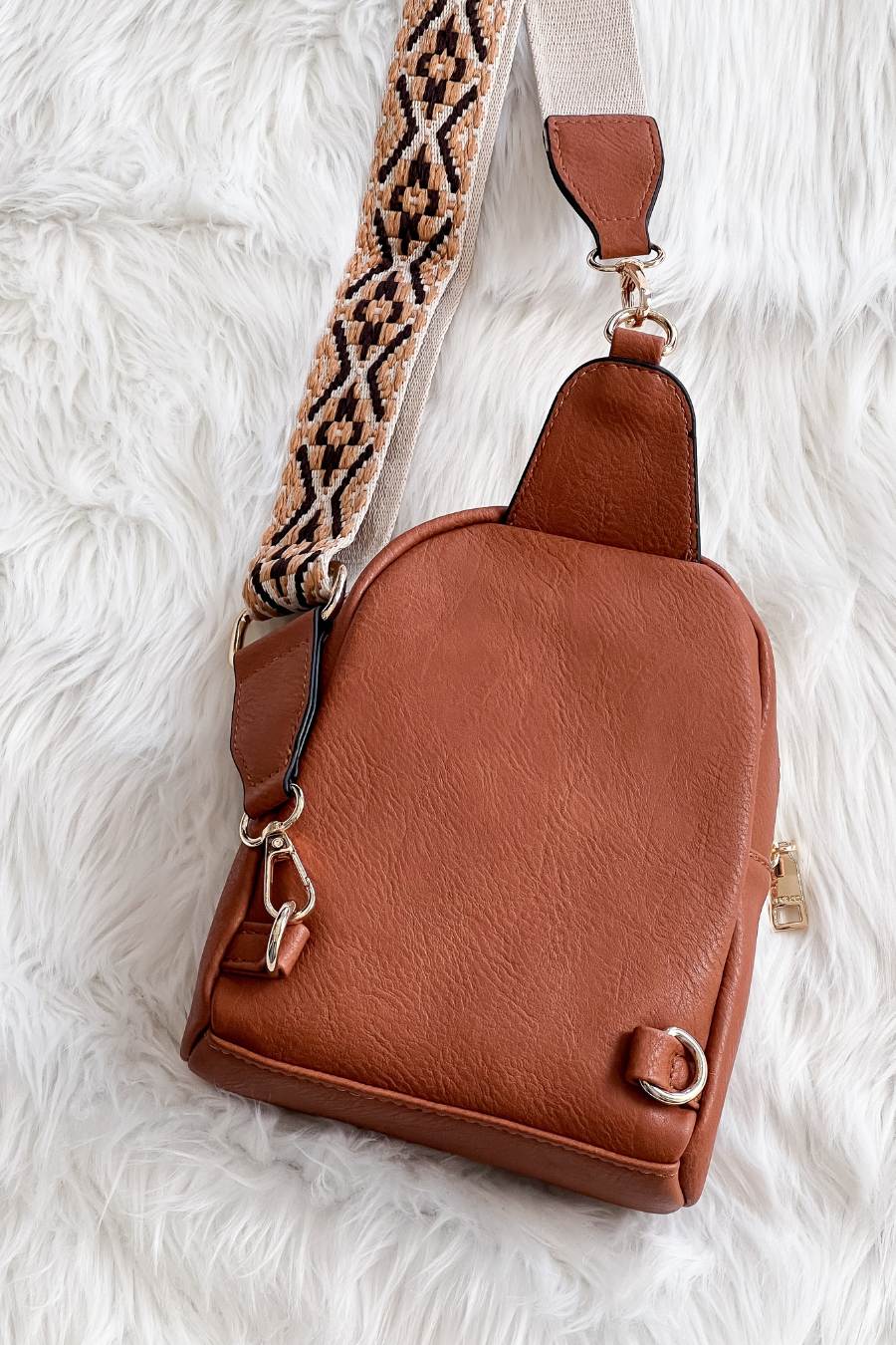 Ellen Guitar Strap Sling Bag- Brown