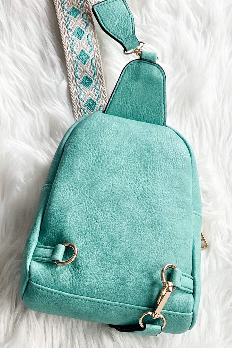 Ellen Guitar Strap Sling Bag- Turquoise