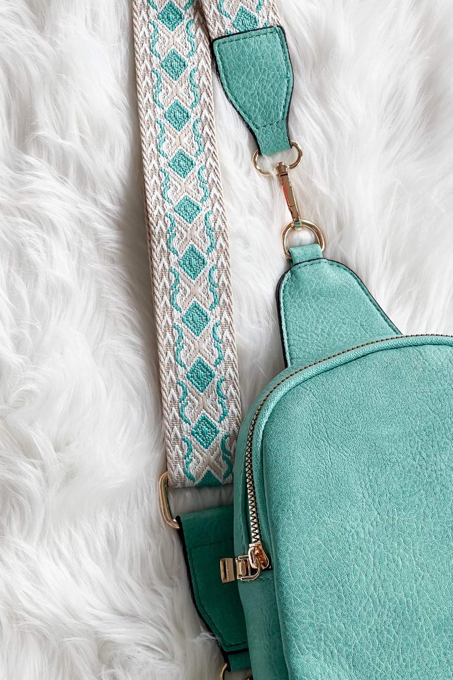 Ellen Guitar Strap Sling Bag- Turquoise