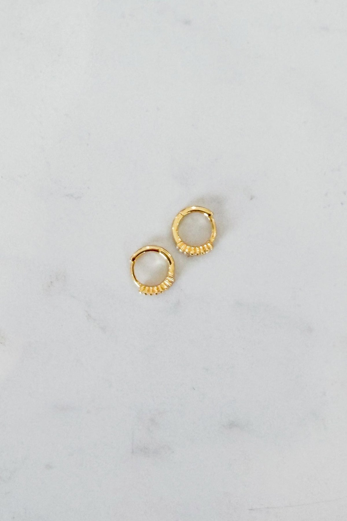 Tarnish resistant dainty gold hoops