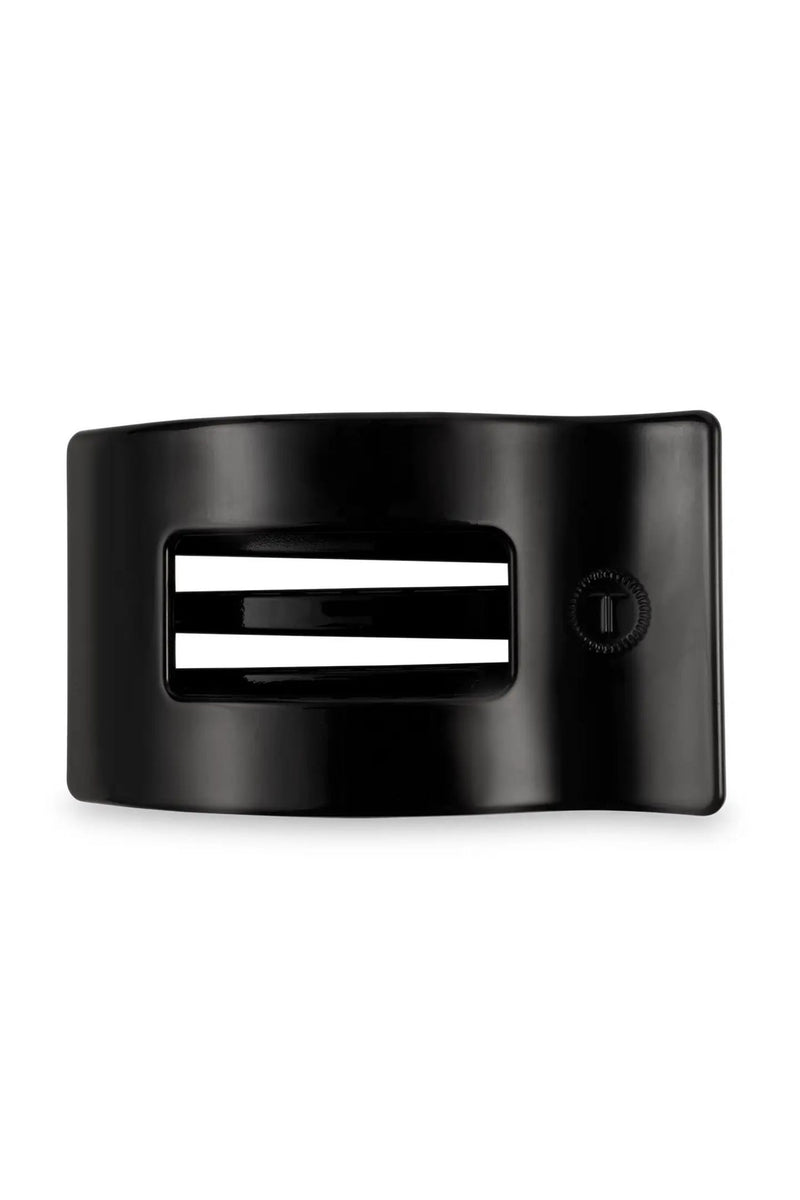 Black square hair claw on a white background