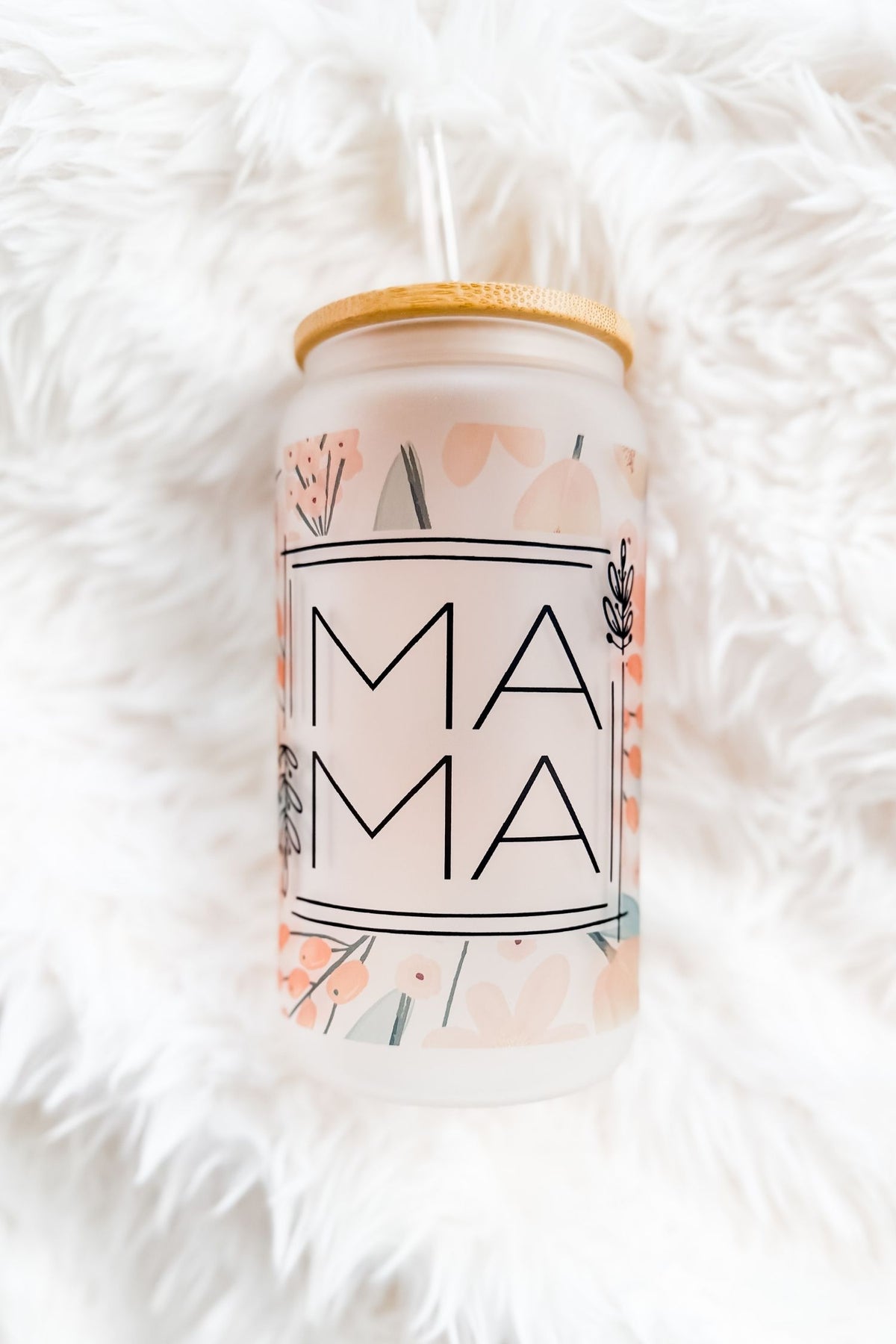 Floral Mama 16oz Glass Tumbler