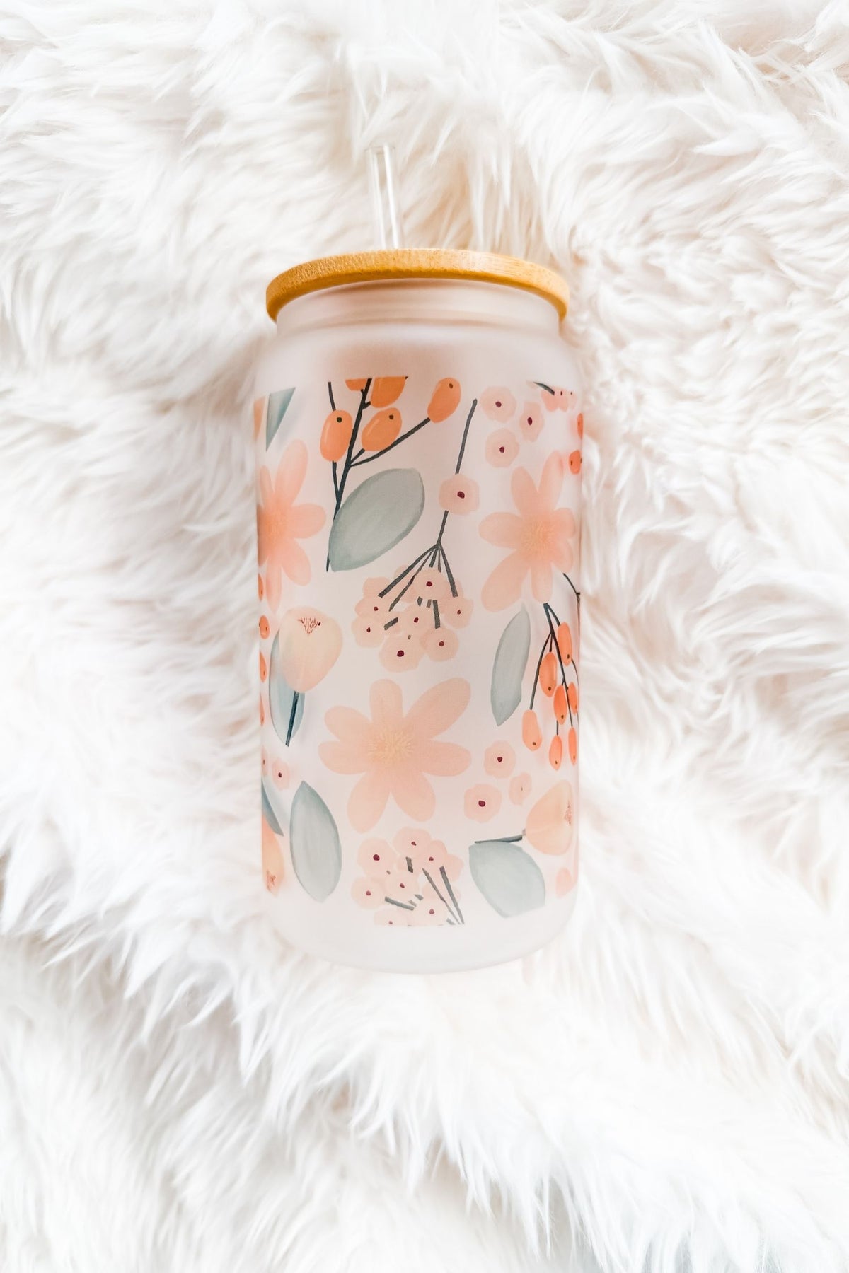 Floral Mama 16oz Glass Tumbler