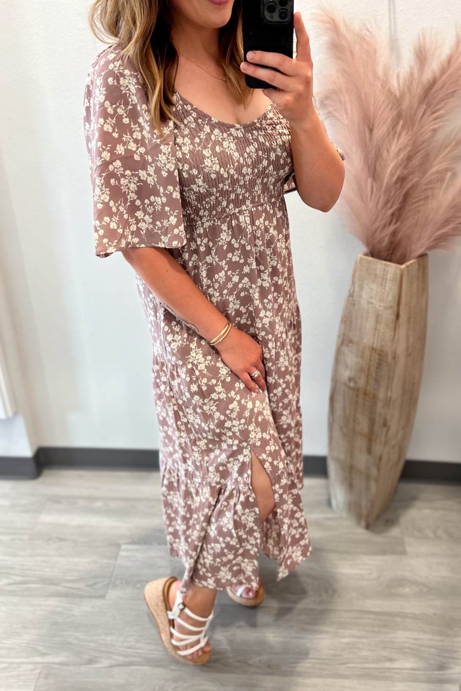 Floral Tiered Midi Dress