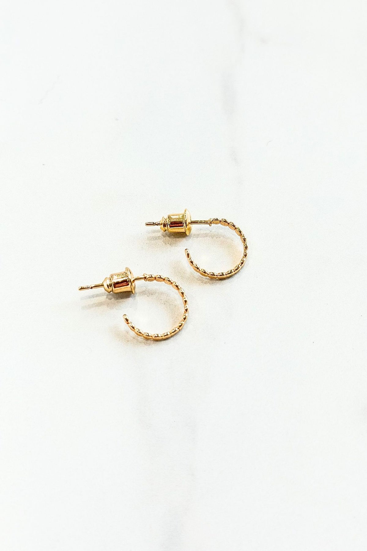 Gold Plated Dainty Hoop Studs