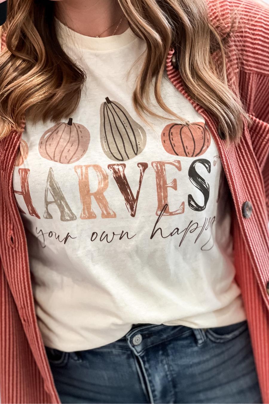 Harvest Your Own Happy Graphic Tee - Lot21 Boutique 