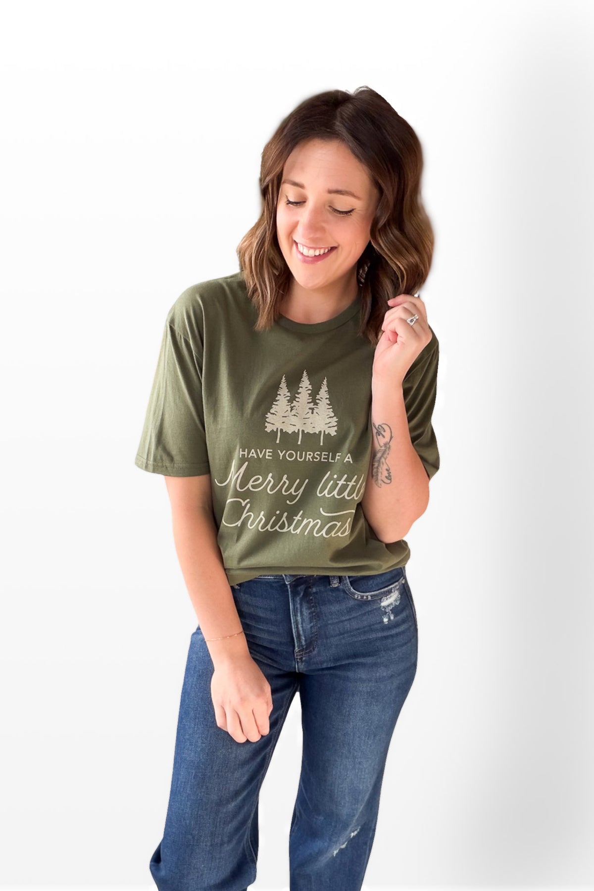 Have Yourself A Merry Christmas Graphic Tee- Green